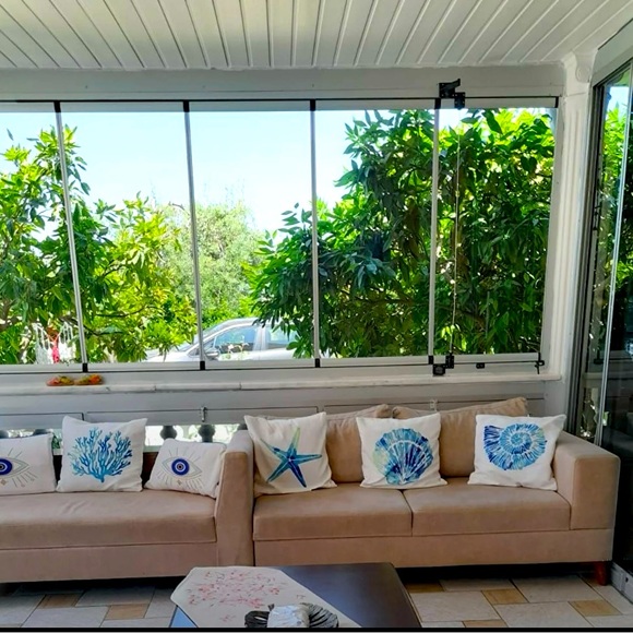 HP! X 2 ✨ Neutral Evil Eye Throw Pillow Cover - 12 x20 inches - Picture 5 of 6